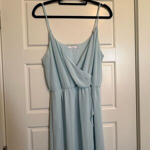 Lush Light Blue Wrap Dress